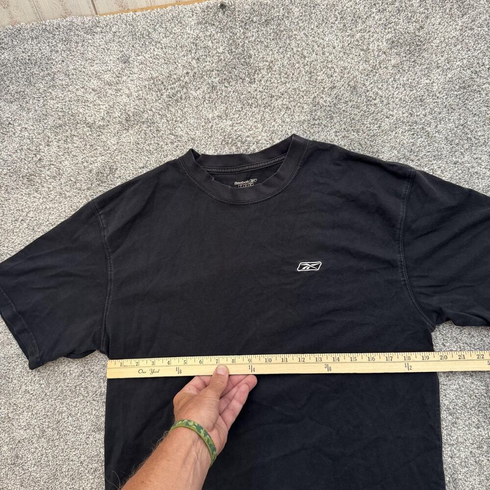 Reebok Shirt Mens Large Black Logo Athletic Crewneck Classic Casual Tee T-Shirt - Picture 3 of 6